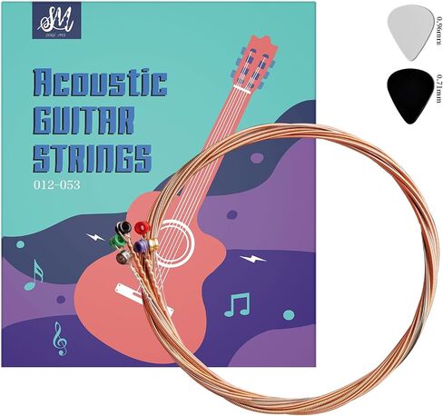 3 عبوات من أوتار الجيتار الصوتية 12-53 أوتار جيتار صوتية مكونة من 6 أوتار (Cuerdas para Guitarra Acustica) متضمنة. 4 اختيارات لأوتار الجيتار الكلاسيكية سهلة على الأصابع وصوت ممتاز in Saudi Arabia