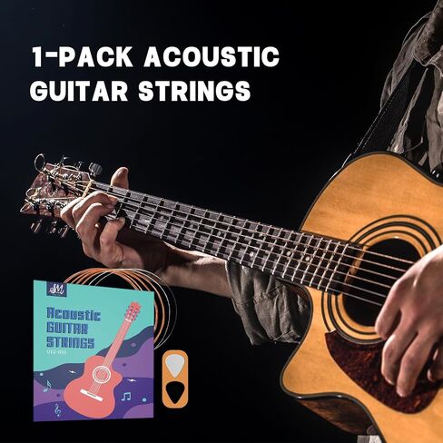 3 عبوات من أوتار الجيتار الصوتية 12-53 أوتار جيتار صوتية مكونة من 6 أوتار (Cuerdas para Guitarra Acustica) متضمنة. 4 اختيارات لأوتار الجيتار الكلاسيكية سهلة على الأصابع وصوت ممتاز in Saudi Arabia