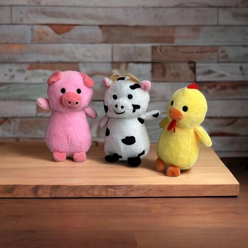 Hide and Seek Farm Animals in a Barn, Barnyard Animals That Squeak (3 Pack Animals (Pig, Cow, Chicken)) in Kuwait