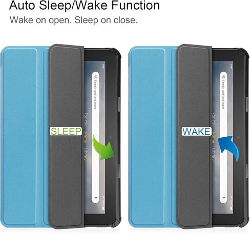 for Amazon All-New Kindle Fire 7 (12th Generation,2022 Release) Smart Cover, Ultra Slim Lightweight Folio Stand Auto Sleep/Wake Up Leather Case for New Fire HD7 12th Gen 2022 (Li-Black) in Saudi Arabia