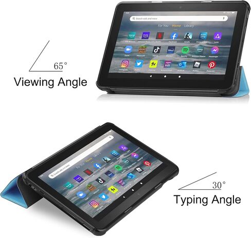 for Amazon All-New Kindle Fire 7 (12th Generation,2022 Release) Smart Cover, Ultra Slim Lightweight Folio Stand Auto Sleep/Wake Up Leather Case for New Fire HD7 12th Gen 2022 (Li-Black) in Saudi Arabia