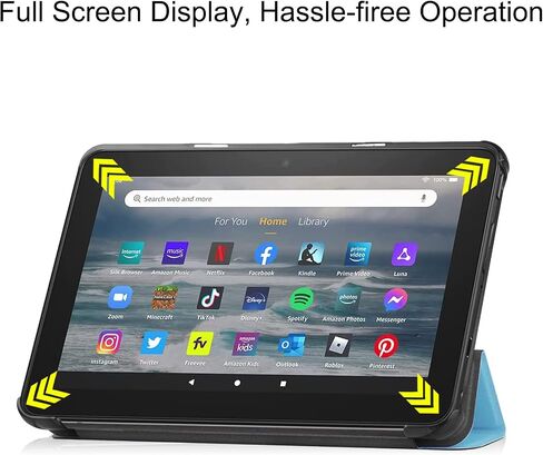 for Amazon All-New Kindle Fire 7 (12th Generation,2022 Release) Smart Cover, Ultra Slim Lightweight Folio Stand Auto Sleep/Wake Up Leather Case for New Fire HD7 12th Gen 2022 (Li-Black) in Saudi Arabia