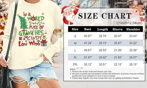 KIMSOONG Christmas Sweatshirt for Women Be A Cindy Lou Who Shirt Cute Christmas Graphic Tshirts Oversized Long sleeve Tops in Kuwait