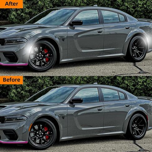 LED Sequential Side Marker Lights for Charger 2015-2023. Front Rear LED Fender Light, Smoked Lens, White Parking Lamp Functionality, Compatible with Charger SXT, for Scatpack, for SRT Hellcat, 4Pcs in Saudi Arabia