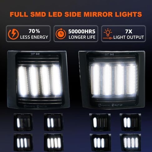 مصابيح LED للعلامات الجانبية المتسلسلة للشاحن 2015-2023. ضوء حاجز LED أمامي وخلفي، عدسة مدخنة، وظيفة مصباح وقوف السيارات الأبيض، متوافق مع شاحن SXT، لـ Scatpack، لـ SRT Hellcat، 4 قطع in Kuwait