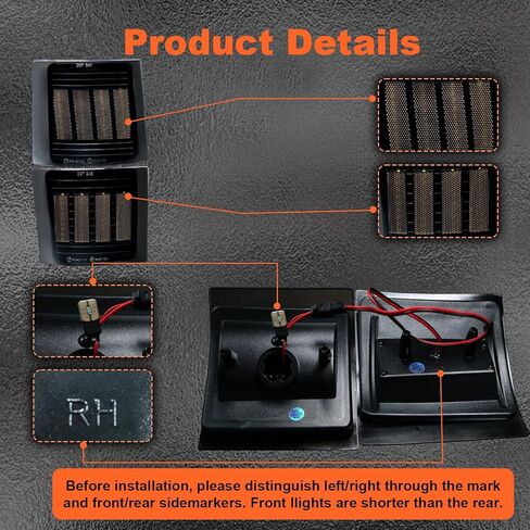 مصابيح LED للعلامات الجانبية المتسلسلة للشاحن 2015-2023. ضوء حاجز LED أمامي وخلفي، عدسة مدخنة، وظيفة مصباح وقوف السيارات الأبيض، متوافق مع شاحن SXT، لـ Scatpack، لـ SRT Hellcat، 4 قطع in Kuwait