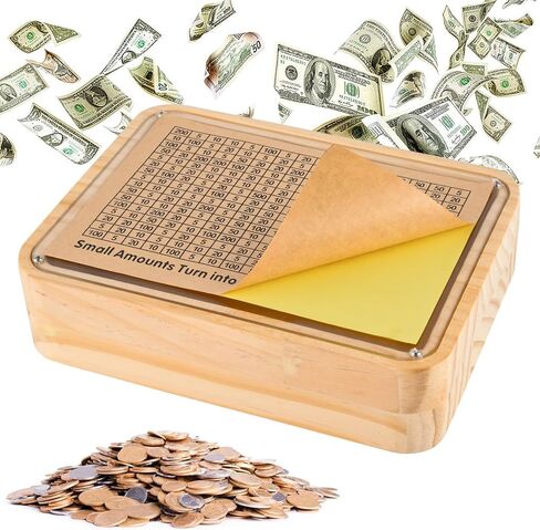 Cash Vault Wooden Money Saving Box, Cash Saving Box for 200 1000 2000 3000 5000 10000 Money Saving Challenge,Boy Girl Child Adult Wooden Piggy Bank Box with Counter in Saudi Arabia