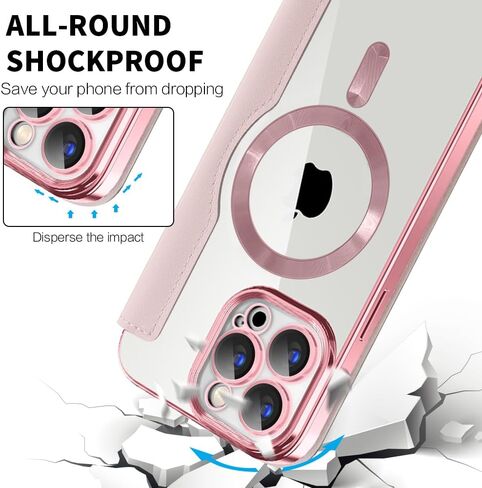 Leather Case for iPhone 15 Pro Max Case Wallet Compatible with Magsafe, Lens Protector & Screen Protection Included, RFID Blocking Card Slot Leather Cover for iPhone 15 Pro Max (6.7" Blue) in Saudi Arabia
