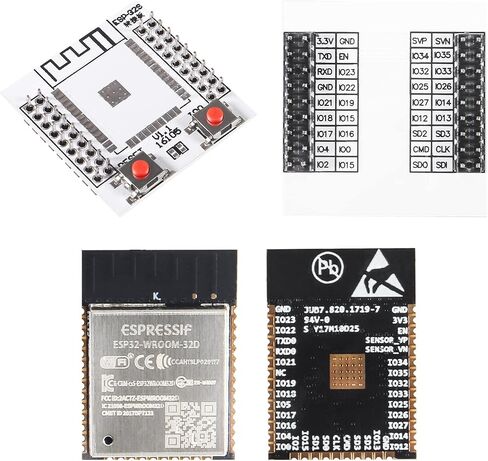 Alinan 2 Sets ESP-32S ESP-32F Module Matching Adapter Board WiFi Bluetooth Module + ESP-WROOM-32 ESP32 Module in Saudi Arabia