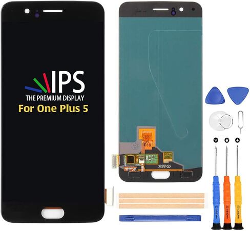 Compatible with OnePlus 5 Screen Replacement, for OnePlus 5 1+5 A5000 5.5" LCD Display Touch Screen Digitizer Assembly Parts, with Screen Protector+Tools(Black) in Saudi Arabia