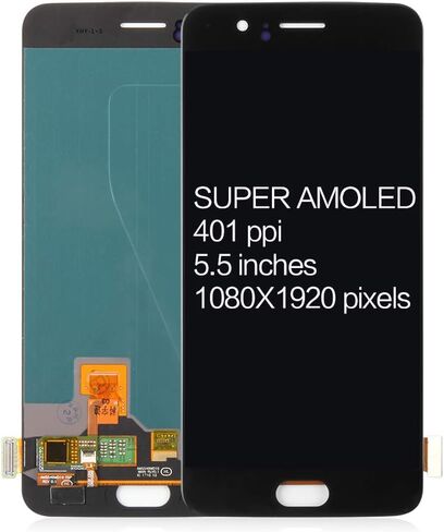 Compatible with OnePlus 5 Screen Replacement, for OnePlus 5 1+5 A5000 5.5" LCD Display Touch Screen Digitizer Assembly Parts, with Screen Protector+Tools(Black) in Saudi Arabia