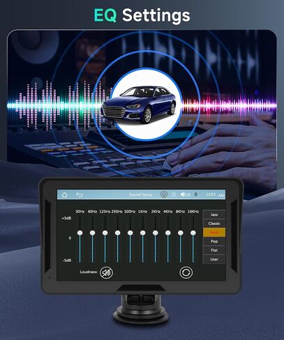 Wireless CarPlay Screen for Car, Rimoody 7 inch Touchscreen Portable Car Radio Support HD Backup Camera, Car Stereo with Wireless Android Auto/Mirror Link/Bluetooth/FM/GPS/Voice Control/AUX in Saudi Arabia