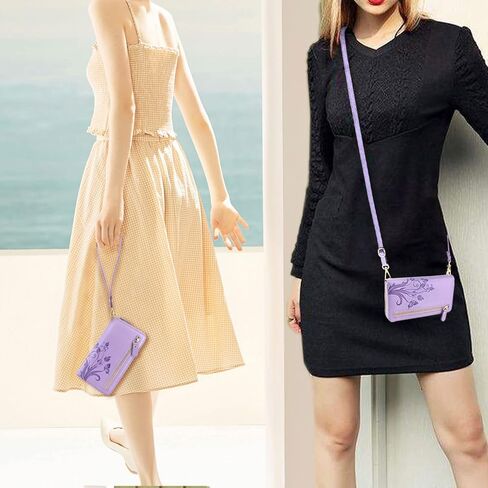 محفظة Lacass لهاتف Google Pixel 8 Pro 5G 2023، غطاء محفظة جلدية مغناطيسية مزدوجة بسحاب قابل للفصل مع حزام معصم مع 13 فتحة للبطاقات (زهري أرجواني داكن) in Kuwait