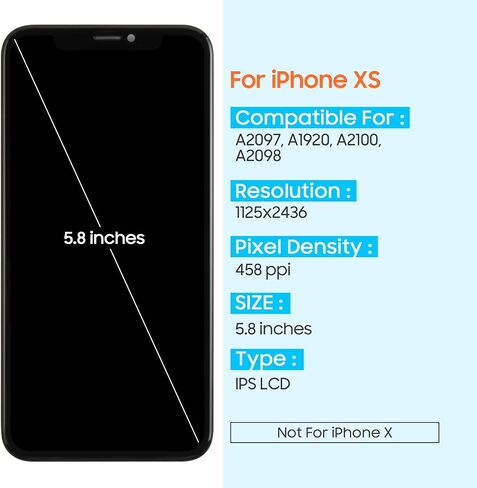 آيفون Xs استبدال الشاشة A2097 شاشة الكريستال السائل محول الأرقام A1920 A2100 A2098 مجموعة شاشة تعمل باللمس مع أدوات إصلاح in Saudi Arabia