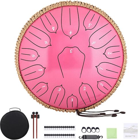 Steel Tongue Drum 12 Inch 15 Notes: Handpan Drums Set with Music Book Mallets Carry Bag - Hand Pan Instrument for Adults Musical Education Meditation Yoga Chakra (Purple) in Kuwait