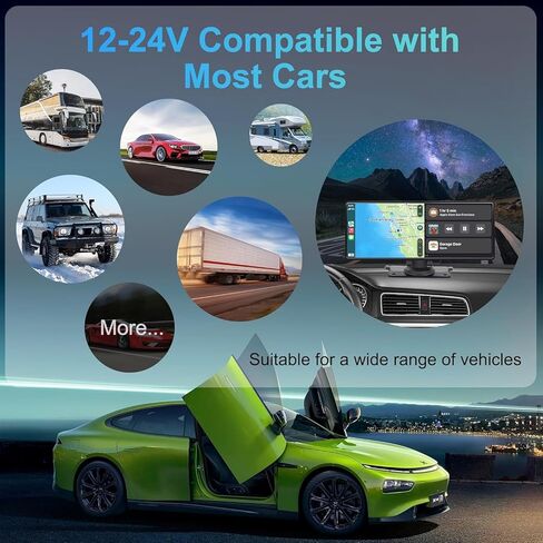 شاشة Apple Carplay المحمولة للسيارة، مستقبل صوت السيارة مع Carplay اللاسلكي وAndroid Auto، شاشة لمس IPS مقاس 10.26 بوصة، جهاز إرسال FM، بلوتوث، كاميرا أمامية 4K و1080P، كاميرا رؤية خلفية، نوع C/AUX/TF in Kuwait