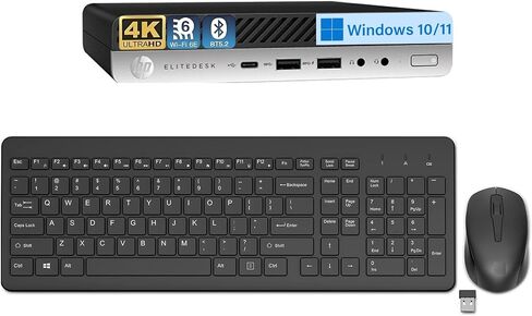 كمبيوتر HP EliteDesk 800 G5 صغير للكمبيوتر المكتبي الصغير، الجيل التاسع Intel Core i5-9500، ذاكرة وصول عشوائي 32 جيجابايت، 1 تيرابايت SSD، منفذ عرض، لوحة مفاتيح وماوس لاسلكي، يدعم شاشات مزدوجة 4K، Windows 11 Pro (متجدد) in Kuwait