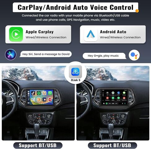UNITOPSCI 2G+32G Android 13 ستيريو سيارة لسيارة Jeep Compass 2017-2020 راديو لاسلكي CarPlay Android Auto 10.1 بوصة شاشة لمس بلوتوث GPS ملاحة مرآة رابط FM/RDS WiFi SWC + ميكروفون كاميرا احتياطية in Saudi Arabia