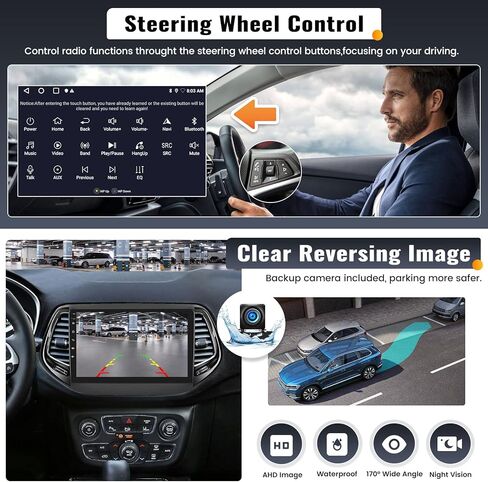 UNITOPSCI 2G+32G Android 13 ستيريو سيارة لسيارة Jeep Compass 2017-2020 راديو لاسلكي CarPlay Android Auto 10.1 بوصة شاشة لمس بلوتوث GPS ملاحة مرآة رابط FM/RDS WiFi SWC + ميكروفون كاميرا احتياطية in Saudi Arabia