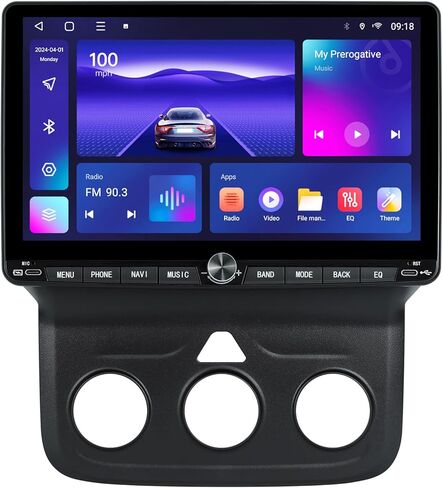 ستيريو سيارة بشاشة لمس 10 بوصة لسيارة دودج رام 1500 2500 3500 2013-2018 (التحكم اليدوي في المناخ) ترقية مجموعة استبدال الراديو مع CarPlay اللاسلكي Android Auto DSP GPS Navigation (4GB+64GB) in Kuwait