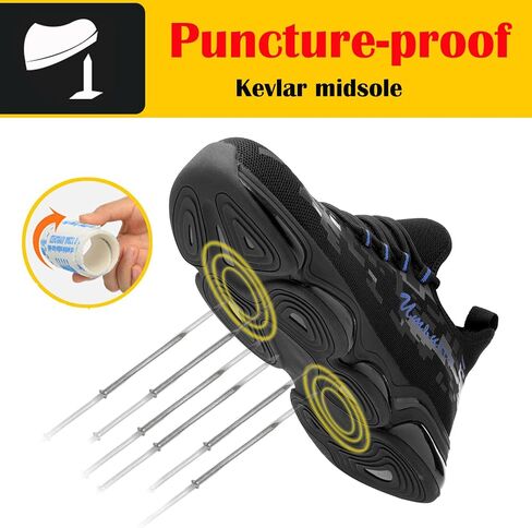 Steel Toe Shoes for Men Work Safety Shoes Lightweight Breathable Construction Indestructible Slip Resistant Sneakers in Saudi Arabia