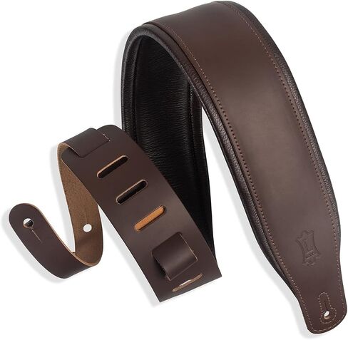 Levy's Leathers Amped Leather Series 3" Wide Top Grain Leather Guitar Straps; White and Black Panda (M26PD-WHT_BLK) in Kuwait