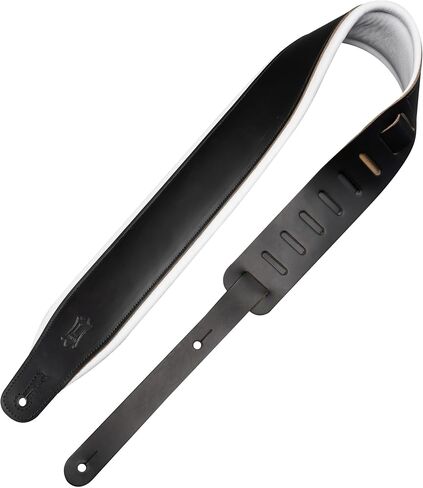 Levy's Leathers Amped Leather Series 3" Wide Top Grain Leather Guitar Straps; White and Black Panda (M26PD-WHT_BLK) in Kuwait