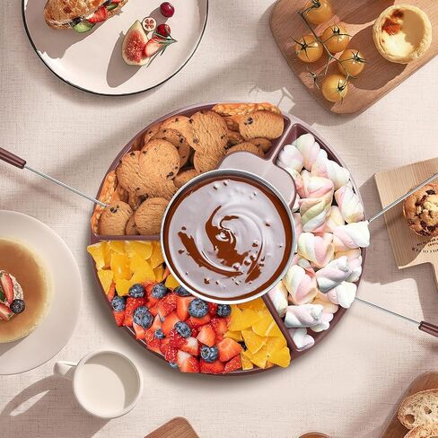 10oz MINI Electric Chocolate Melting Pot, Melting Fondue Set with 6PCS Forks, Cute Chocolate Fondue Fountain, Warmer Machine for Milk Chocolate, Cheese, Butter, Candy (Coffee) in Saudi Arabia