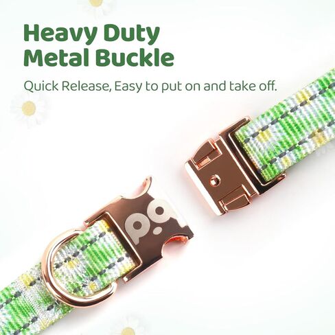 QQPETS Reflective Dog Collar with Metal Buckle Adjustable Nylon Collars Gift for Small Medium Large Boys Girls Dogs in Kuwait