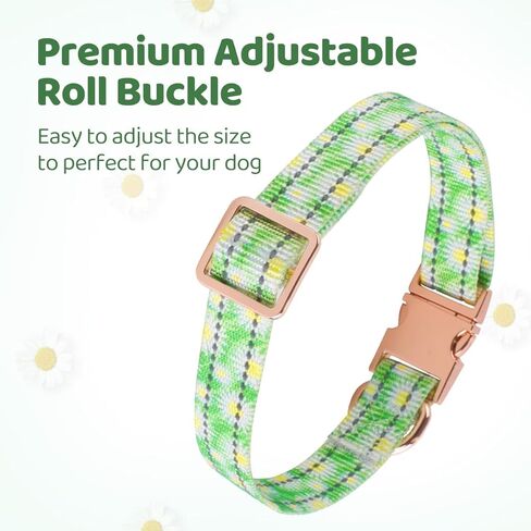 QQPETS Reflective Dog Collar with Metal Buckle Adjustable Nylon Collars Gift for Small Medium Large Boys Girls Dogs in Kuwait