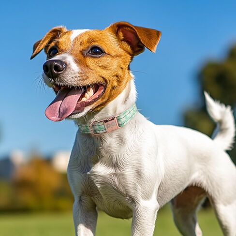 QQPETS Reflective Dog Collar with Metal Buckle Adjustable Nylon Collars Gift for Small Medium Large Boys Girls Dogs in Kuwait