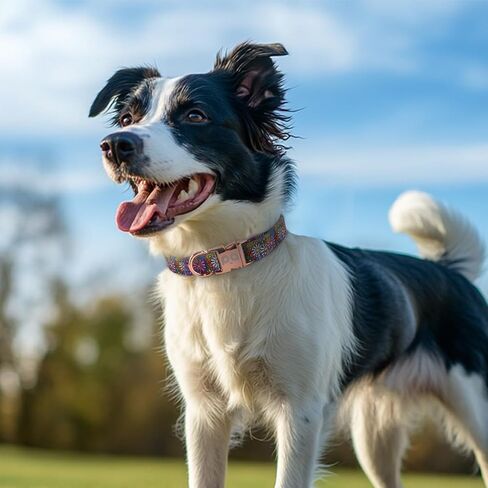 QQPETS Reflective Dog Collar with Metal Buckle Adjustable Nylon Collars Gift for Small Medium Large Boys Girls Dogs in Saudi Arabia