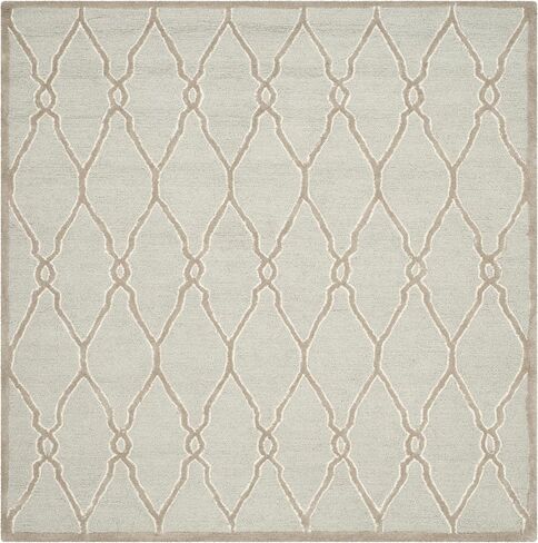 SAFAVIEH Cambridge Collection Area Rug - 8' Square, Dark Grey & Ivory, Handmade Moroccan Wool, Ideal for High Traffic Areas in Living Room, Bedroom (CAM352D) in Saudi Arabia