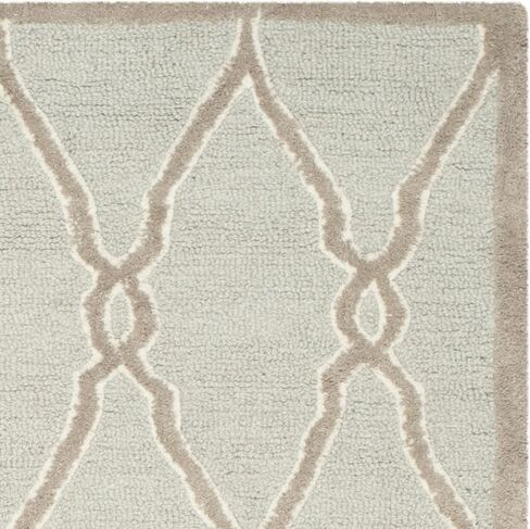 SAFAVIEH Cambridge Collection Area Rug - 8' Square, Dark Grey & Ivory, Handmade Moroccan Wool, Ideal for High Traffic Areas in Living Room, Bedroom (CAM352D) in Saudi Arabia
