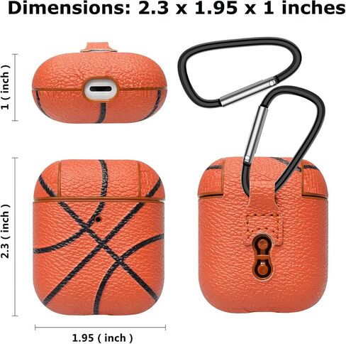 AirPods Case, Takfox Airpod Case Accessories Cover Protective Shockproof Scratch Resistance Leather Headphone Case with Carabiner/Keychain Skin for Apple Airpods 2 & AirPods 1 Charging Case-Baseball in Saudi Arabia