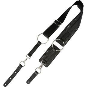 Levy's Leathers Baldric Series 3" Wide Genuine Leather Guitar Strap; Distressed Black (MDST15BC-BLK)