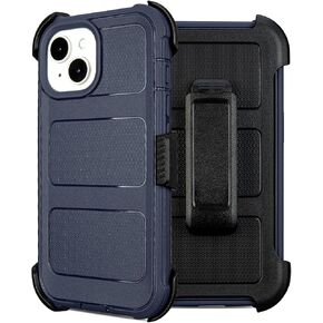 for Defender Phone Case iPhone 14 Plus Case with Clip Holster,Heavy Duty Rugged Full-Body Protective,3 Layers of Sturdy,Military-Grade Shockproof Cover for iPhone Plus 14 Case Defender(Black & Orange) in Saudi Arabia