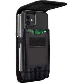 Flip Phone Case for BLU View Speed 5G B1550VL Holster, Belt Case Cover with Clip Carrying Pouch Holder Sleeve for BLU View Speed 5G B1550VL with A Thin Case On - Built in Card Slot