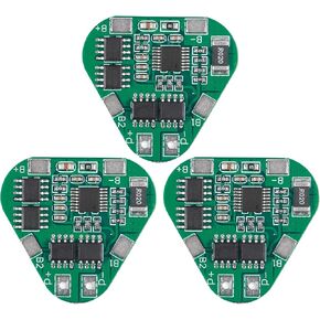 3PCS 3S 12V 8A Lithium Battery Protection Board, 10.8V 11.1V 12.6V PCB BMS Overcharge Over-Discharge Protection Board Module for 3 Li-ion Cell Pack
