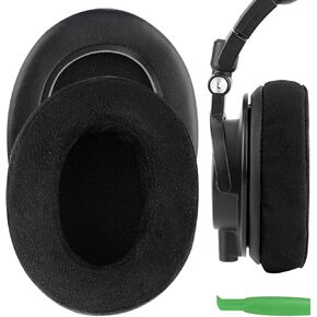 Geekria Comfort Micro Suede Replacement Ear Pads for Audio-Technica ATH M50, M50X, M60X, M50S, M50cwh, M50xBT2, M45, M35, M30, M20 Headphones Ear Cushions, Ear Cups Cover Repair Parts (Black)