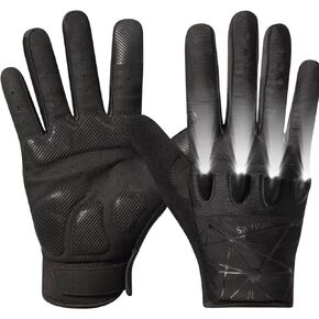Anti-Slip Full Finger LED Flashlight Gloves for Walking/Cycling/Running/Fishing/Out Door activites Day or Night/Christmas Stocking Stuffers for Men. (1-Pair) XLarge.