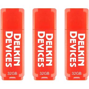 Delkin Devices 3.0 64GB USB Flash Drive, Plug & Play, Ultra-Fast Data Transfer, USB Thumb Drive - Data Storage and Transfer, Up to 60MB/s Read (3-Pack, 64GB)