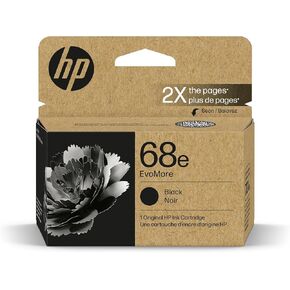 HP 68e EvoMore Black Ink Cartridge | Works Envy 6100e, 6500e Series | Carbon Neutral | 7FP22TN