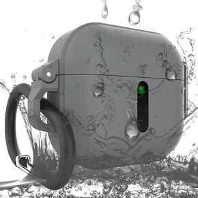 Compatible for AirPods 3rd Generation, Waterproof,Support MagSafe Wireless Charging, Anti-Lost,Visible Charging Light. (Black)