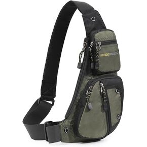 KPYWZER Nylon Sling Bag for Men Chest Bag Bicycle Travel Gym Backpack Daypack Crossbody Shoulder Bag Hiking