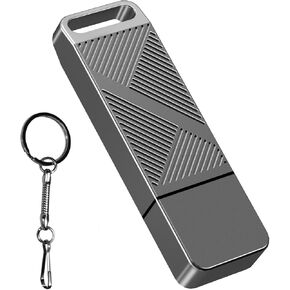 EASTBULL 32GB FAT32 USB 3.0 Flash Drive with a USB C Adapter and Keychain, Fast-Speed Thumb Drive Metal Pen Drive 32 G Memory Stick for Storage and Backup (Grey, with USB C 3.0 Adapter, Keychain)