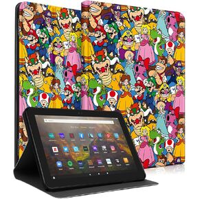 Trendy Fun for Fire HD 8/8 Plus Tablet Case 8" (12th/10th Gen, 2022/2020 Release), for Kids Girls Teen Boys Women Folio Girly Cute Cartoon Character Kawaii Cover for Amazon Kindle Fire HD8, Gongzhu