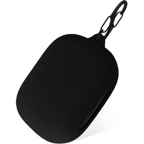 Geiomoo Silicone Case for Anker Soundcore AeroFit 2, Protective Cover with Carabiner (Black)