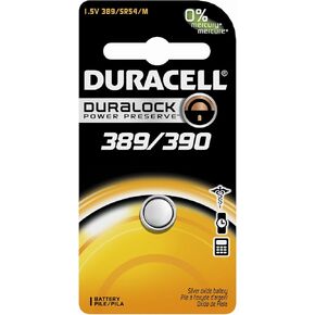 Duracell D389/390PK09 Silver Oxide Electronic Watch Battery, 389/390 Size, 1.55V, 70 mAh Capacity (Case of 6)
