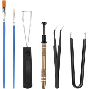 6 PCS Keycap Remover Tools, Keycap Puller Keyboard Lube Kit Switch Puller Lube Brush Tweezers Jaw Gripper for Keyboard Switches